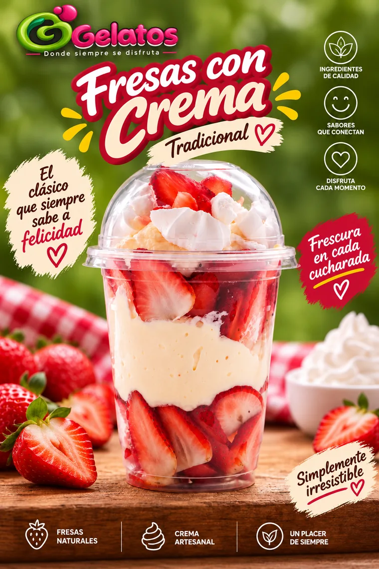 Fresas con Crema Tradicional